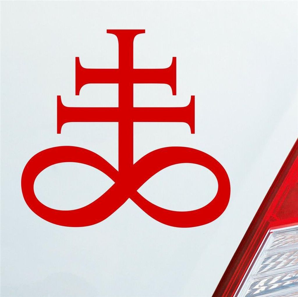 Auto Aufkleber Church of Satan Kirche Satans Zeichen 10x10 cm Rot Sticker Heckscheibenaufkleber