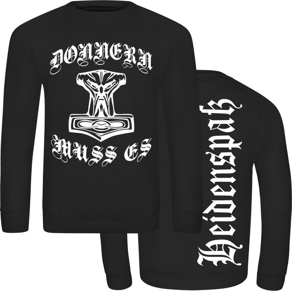 Herren Sweatshirt Thors Hammer Donnern muss es