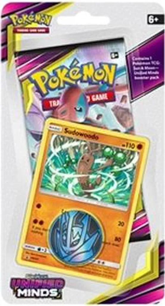 Pack Pokemon Unified Minds avec booster et jeton collector Sudowoodo