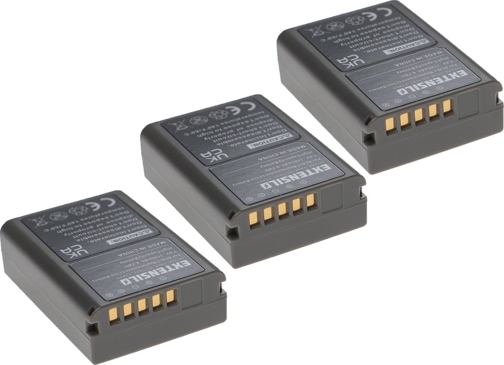 EXTENSILO 3x Akku Ersatz für Olympus PS-BLN1 für Kamera (1140 mAh, 7,6 V, Li-Ion)