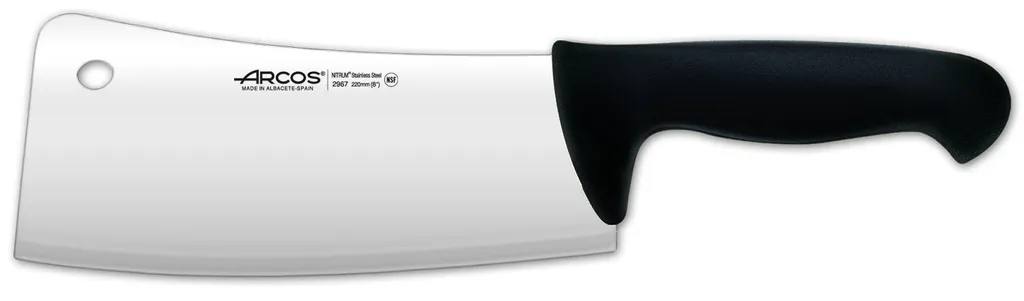 Macheta Arcos color - Prof 296725 in acciaio inox Nitrum e polipropilene nero mango ergonomico con lama da 20 cm e corpo spesso 4 mm.