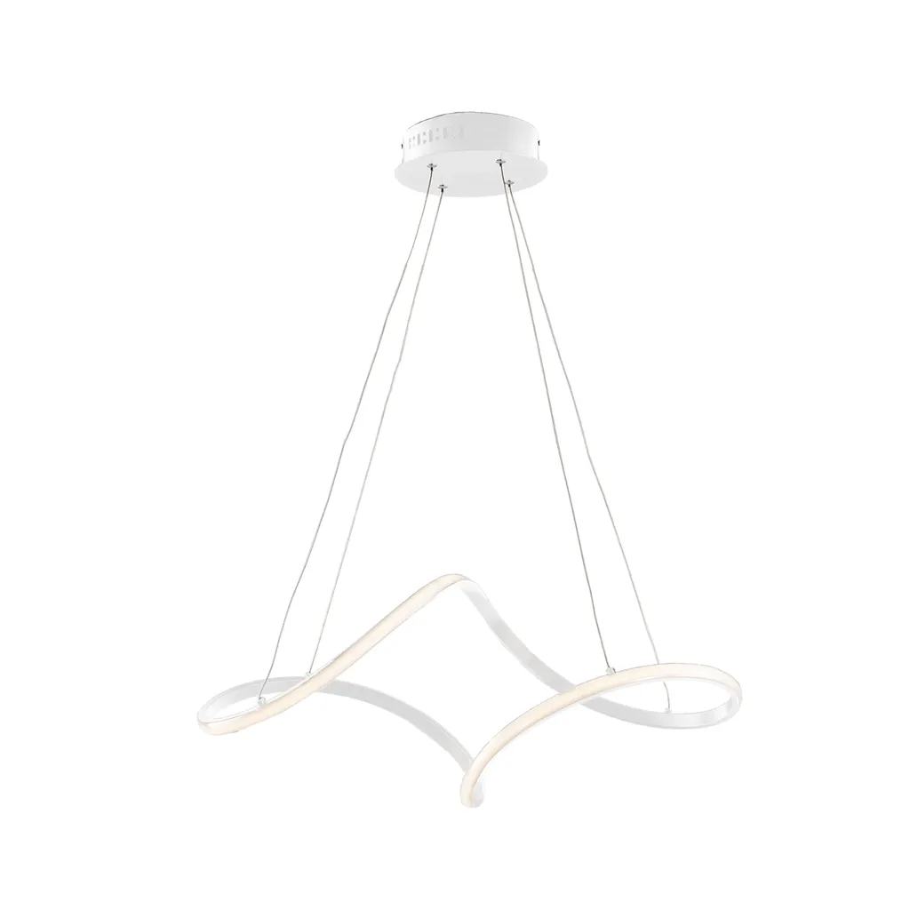 Lustre LED design blanc Dana 65 cm pour éclairage salle à manger chic