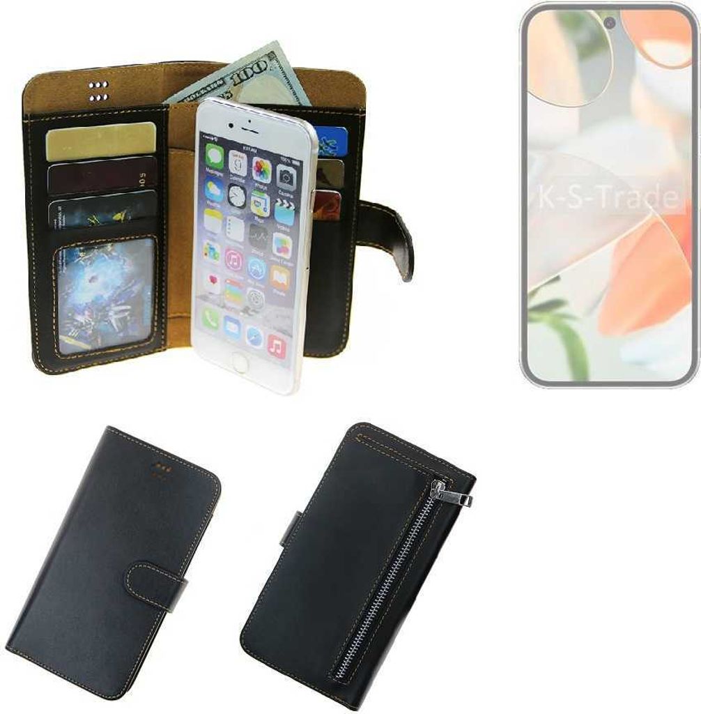 K-S-Trade Schutz Hülle kompatibel mit Google Pixel 9 Klapphülle Case Phone cover Slim Handytasche Handy Hülle schwarz aus Kunstleder (1 Stk)