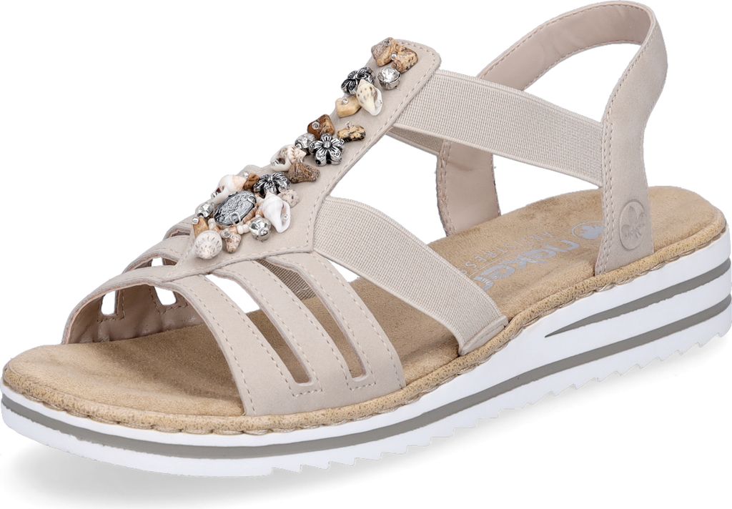 Rieker Damen Sandale mit T-Riemen und maritimem Dekor mit Produktbild 