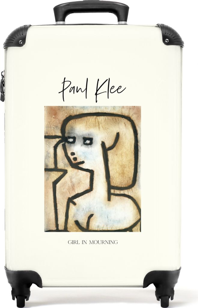 NoBoringSuitcases.com Koffer Handgepäck Trolley Rollkoffer Kleine Reisekoffer mit 4 Rollen - Kunst - Abstrakt - Paul Klee - Vintage - Braun - Ca...
