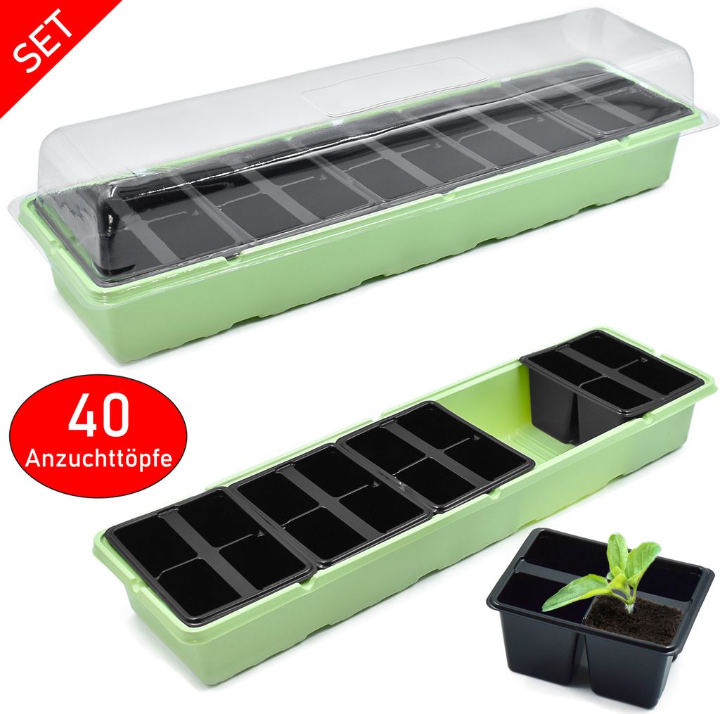 2x Pflanzkasten - 40 Anzuchttöpfe Pflanzschalen Mini Produktbild 
