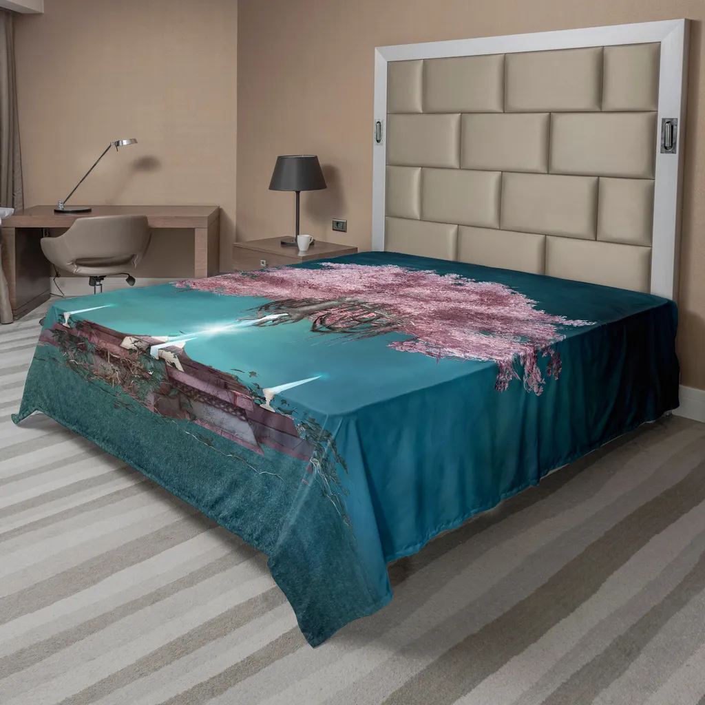 Drap Supérieur Doux Décoratif Motif Plante Suspendue 260 x 228 cm