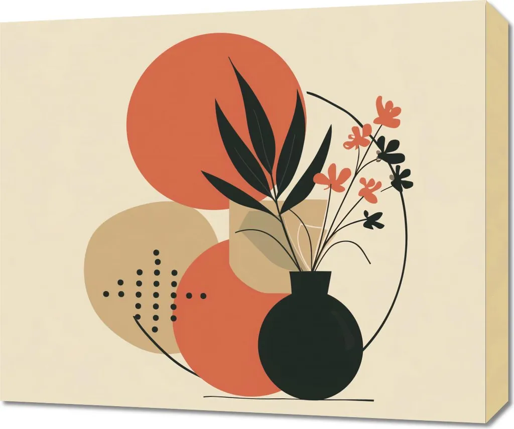 Quadro 60x50cm Vaso con fiori