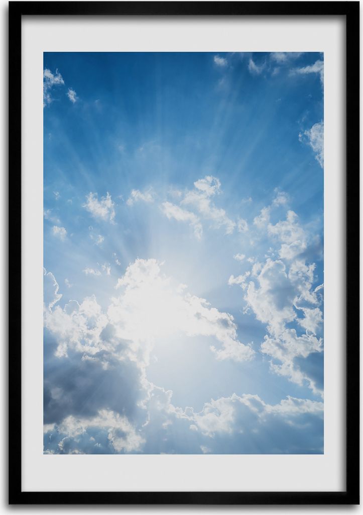 Bild - Bilderrahmen - Foto - 70 cm x 100 cm - MDF - Rahmen - Wandkunst - Wolken im Himmel