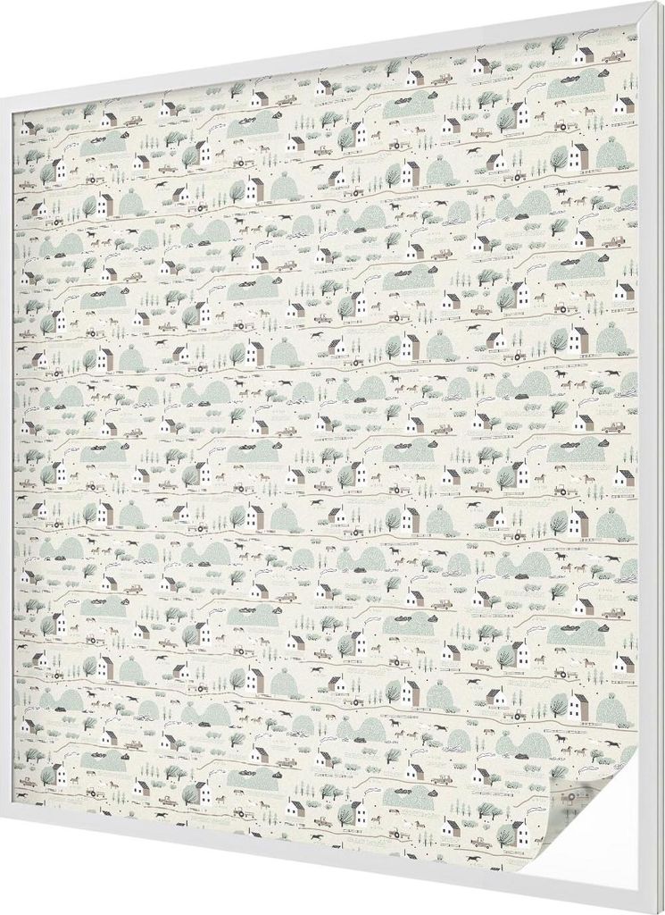 Buntglas Fensterfolie – 116x100 cm – Stained-Glass Design – blickdichte dekorative Sichtschutzfolie – selbstklebend, UV-Schutz – Ein idyl...
