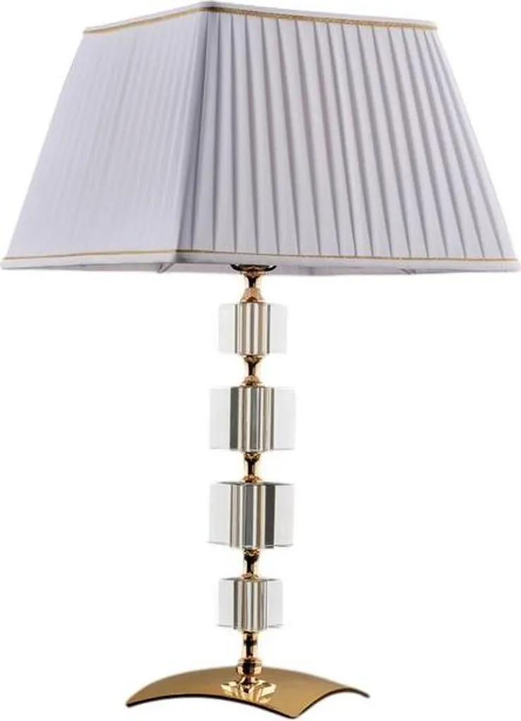 Franz Lampe en fer doré et cristal BL275-LM-OR avec abat-jour H.59 d.30