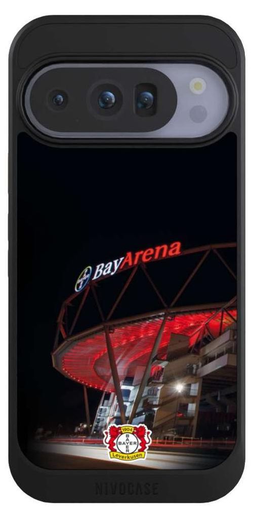 NIVOCASE Hülle für Google Pixel 10 Pro Handyhülle NIVOcore Case Schwarz Bayer 04 Leverkusen Offizielles Lizenzprodukt Stadion