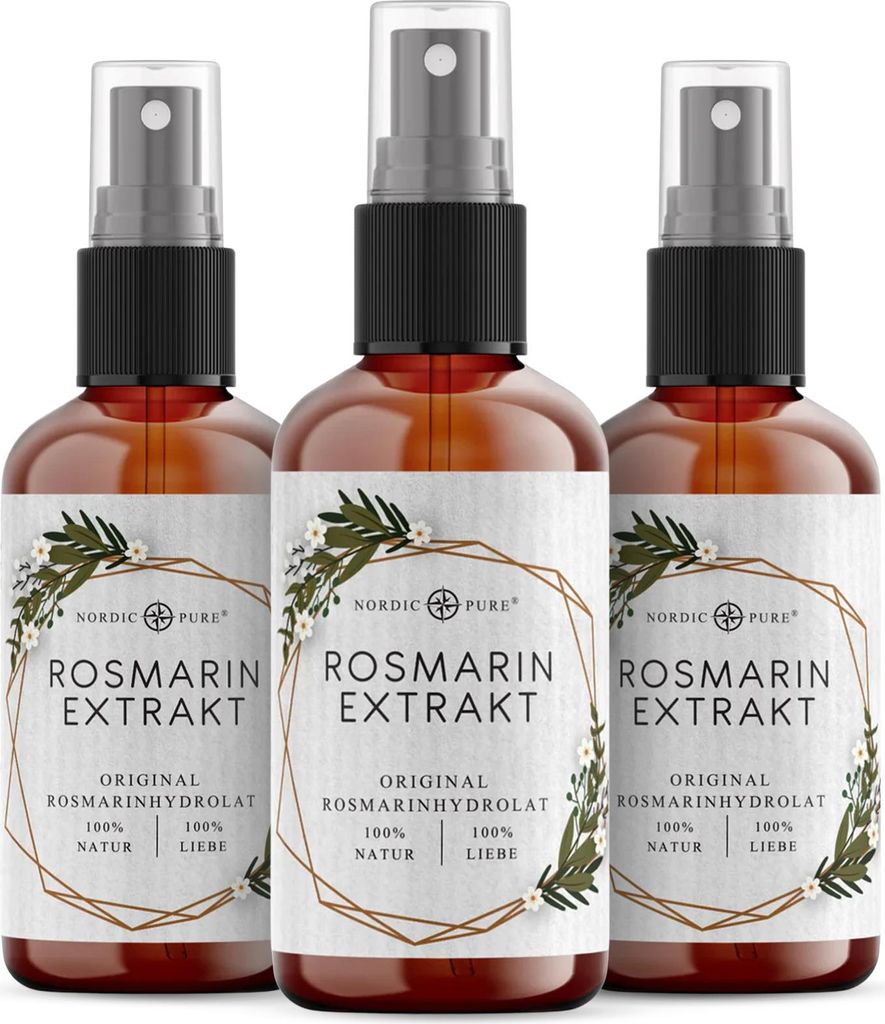 Nordic Pure Rosmarinextrakt (Rosmarinhydrolat) 3x100 ml