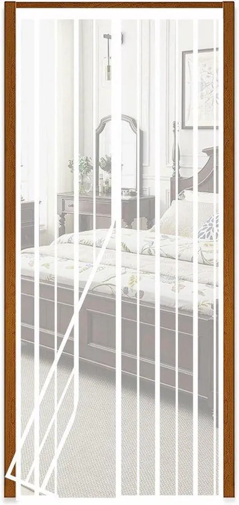 Moustiquaire Magnétique 90x210 cm Blanche pour Balcon et Porte de Jardin