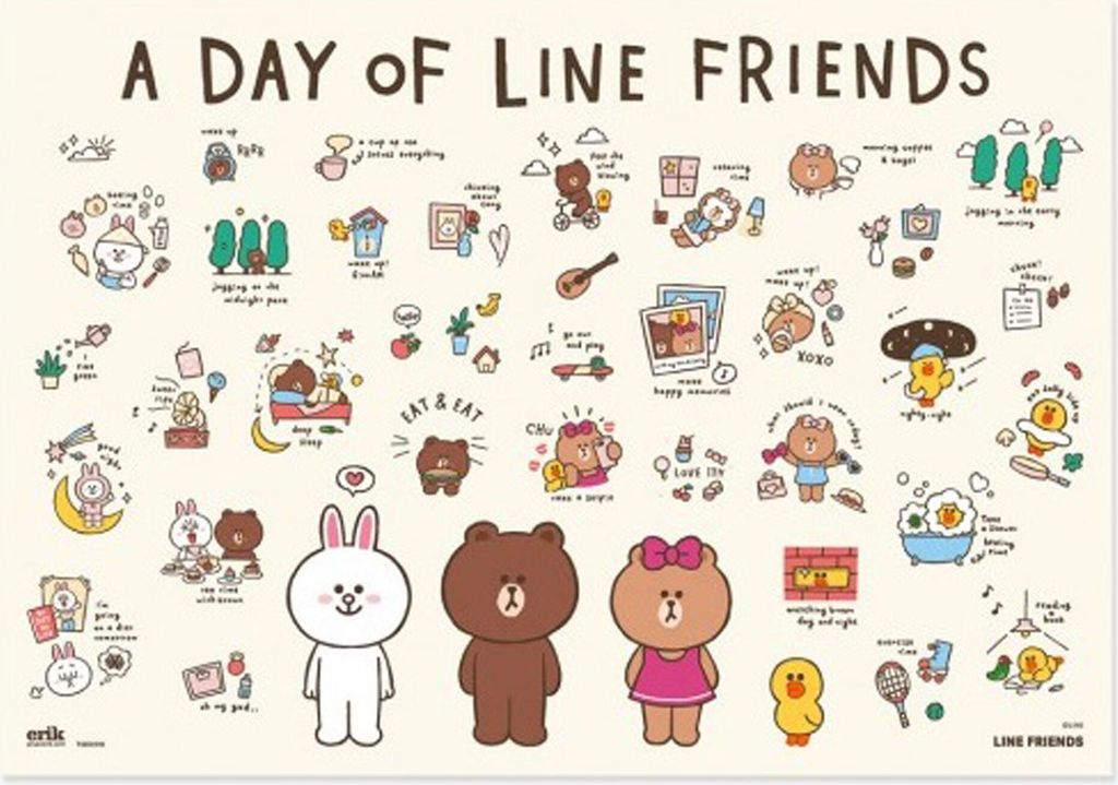 Line Friends - Schreibtischunterlage - a day