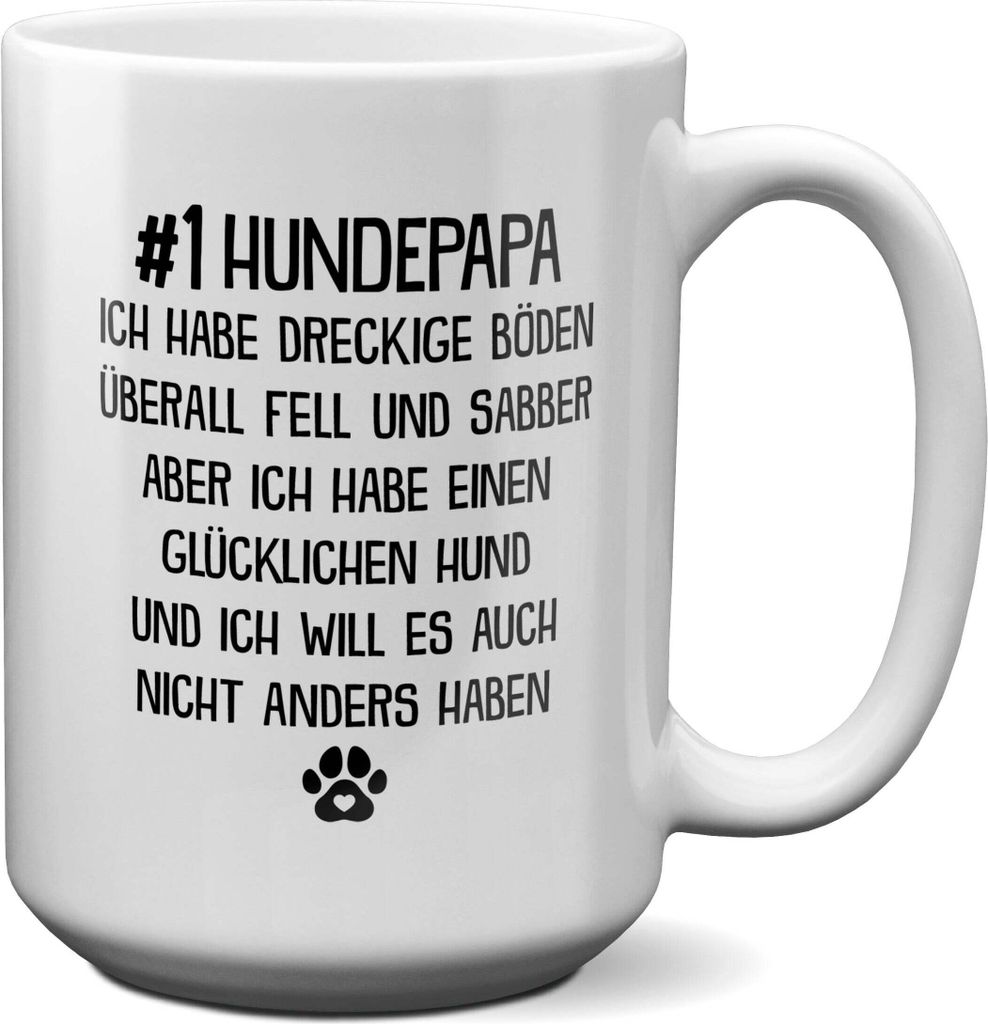 22Feels XL Tasse Bester Hundepapa Herrchen Geschenk Hundeliebe Welpe Kaffeetasse Hund Dog Dad Haferl Männer Geburtstag Vatertag Weihnachten Gesche...