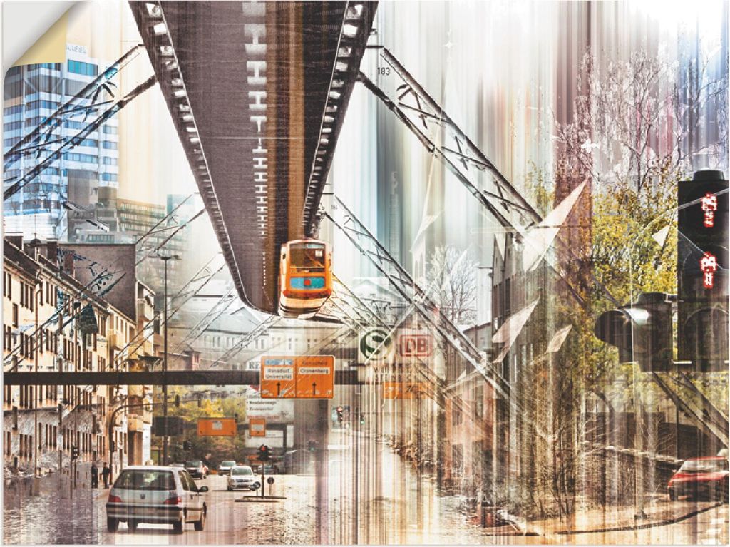 ARTland Wandbild, selbstklebend Wuppertal NRW Ruhrgebiet Collage Größe: 60x45 cm