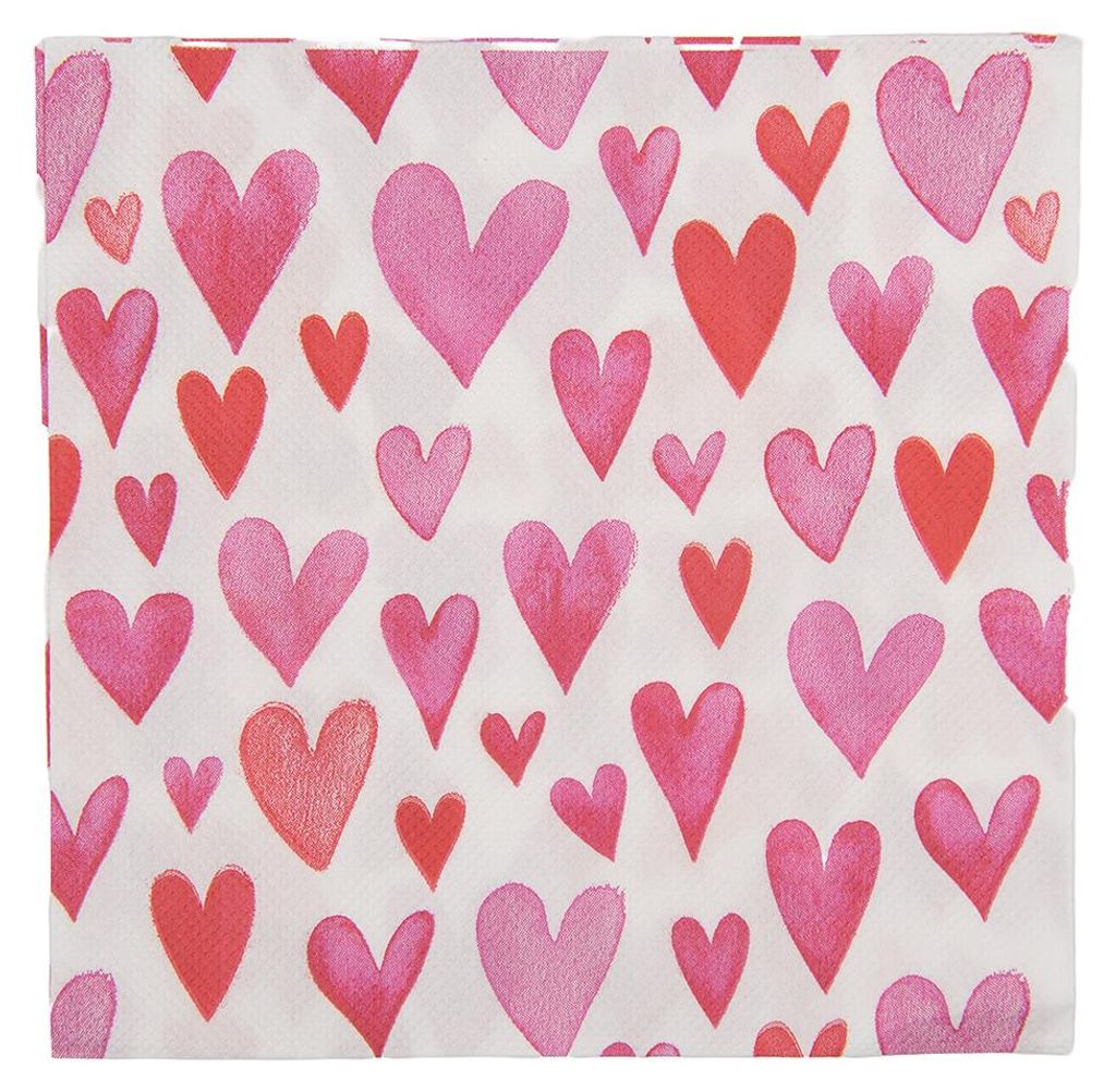 Clayre & Eef Servietten Papier 20er Set 33x33 cm Weiß Papier