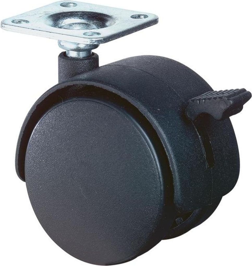 Plastikowe podwójne kółko ze stałą podstawą D.40mm udźwig Zdjęcie produktu 