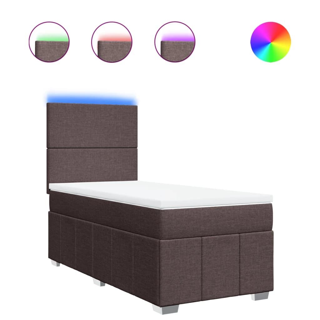 Stabli Möbel Boxspringbett mit Matratze Dunkelbraun 90x190cm Stoff - Klassische Betten Bettrahmen Neu design522617