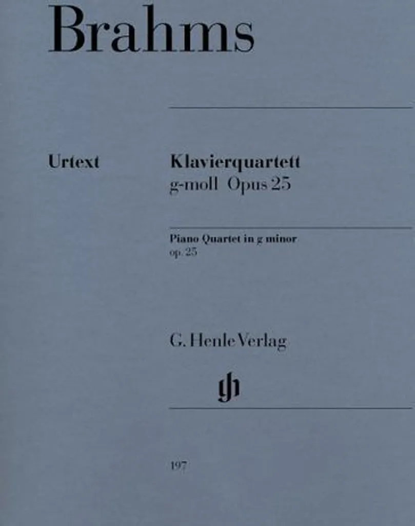 Partition Brahms Quatuor pour piano n°1 en sol mineur op. 25 - Urtext