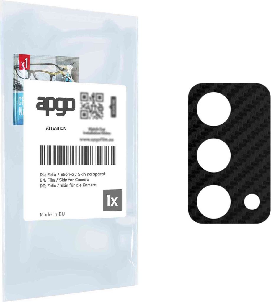 apgo Objektivschutz-Folie, Kameraschutz kompatibel mit Oppo A95, Carbon-Imitation, Rückseite Schutzfolie für Kamera-Insel, Hinten Folie, kratzfes...