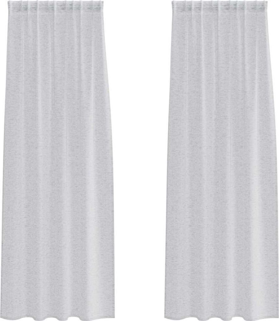 vidaXL Voile-Vorhang 2 pcs Hellgrau 245 x 140 cm Polyester