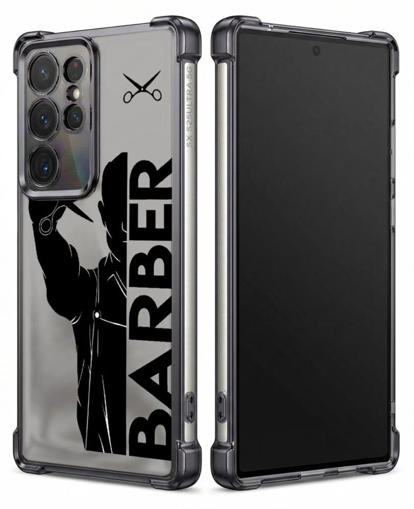 Personalisierte Hülle mit Bild für Samsung Galaxy S23 FE Elektroplattiert TPU Stoßdämpfer Handyhülle mit Silhouette-Design-Druck einer Friseur...