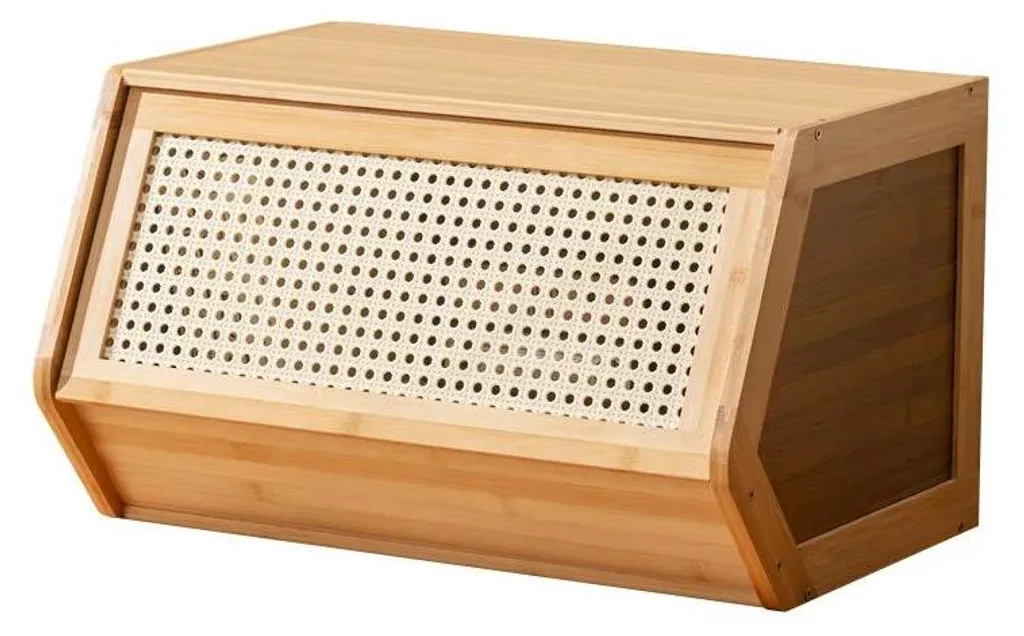 Fini le désordre avec ce meuble de rangement en bambou empilable 70 cm