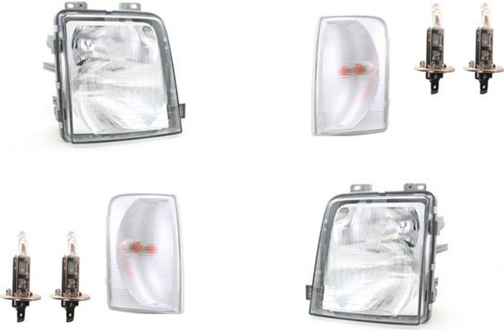 Johns, Scheinwerfer passend für VW LT 2D 05/96-07/06 + H1 H1 Set Links Rechts + Blinker 2D1941015 2D1941016 2D0953041A 2D0953042A