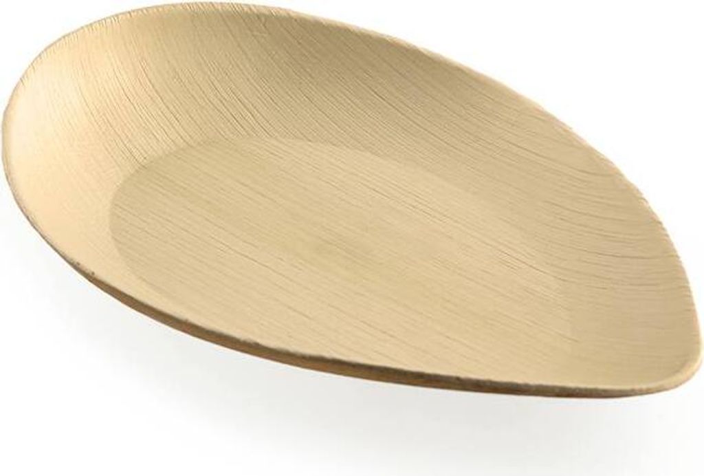 Teller aus Palmblatt, oval, 260 x 165 x h33/18 mm, 20 Stück