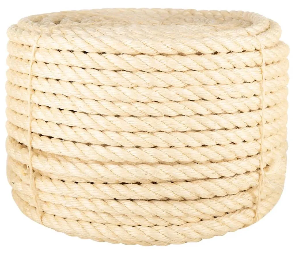 vidaXL Corde 100% Sisal 20 mm 25 m - Cordage Naturel Résistant Multiusage