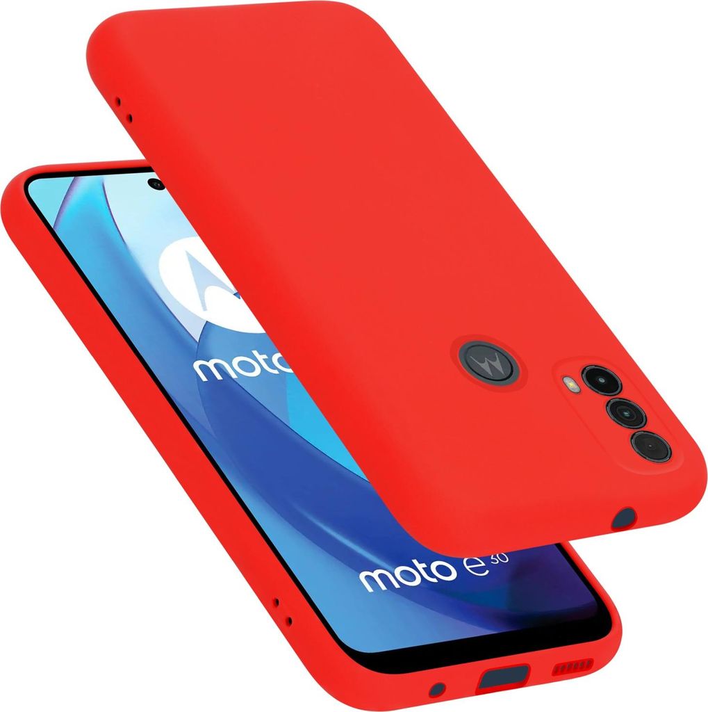 Cadorabo Schutzhülle für Motorola MOTO E20 / E30 / E40 Hülle in Rot Handyhülle Case Cover TPU Etui