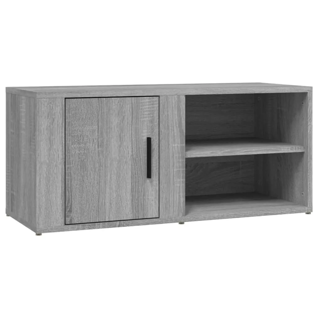 Mobile TV Grigio Sonoma 80 cm | Mobiletto Basso per Soggiorno Moderno