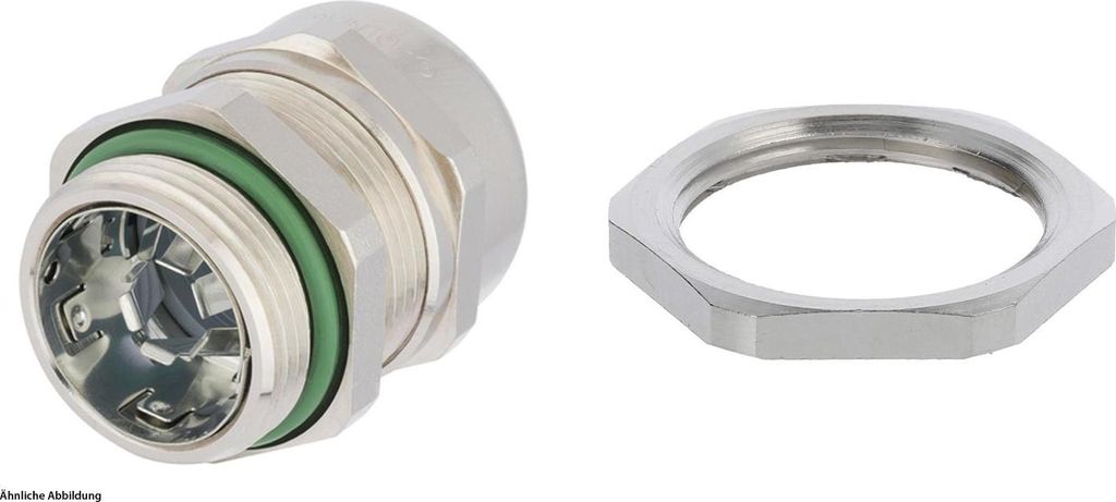 LAPP Verschraubung halogenfrei EMV mit Gegenmutter M25x1,5 Messing (CuZn) vernickelt Gewindelänge 8,0mm - 1 Stück