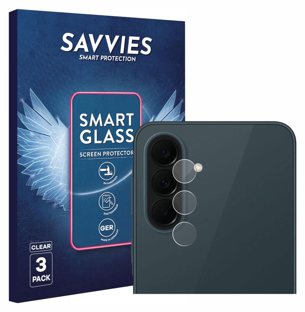 3x Savvies Schutzglas Folie für Samsung Galaxy A37 5G (NUR Kameraschutz) 9H Panzer Schutzfolie Glas Displayschutz klar transparent