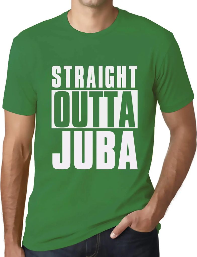 Herren Grafik T-Shirt Straight Outta Juba Öko-Verantwortlich Vintage Jahrgang Kurzarm Lustige Druck Geburtstag Geschenk Mann
