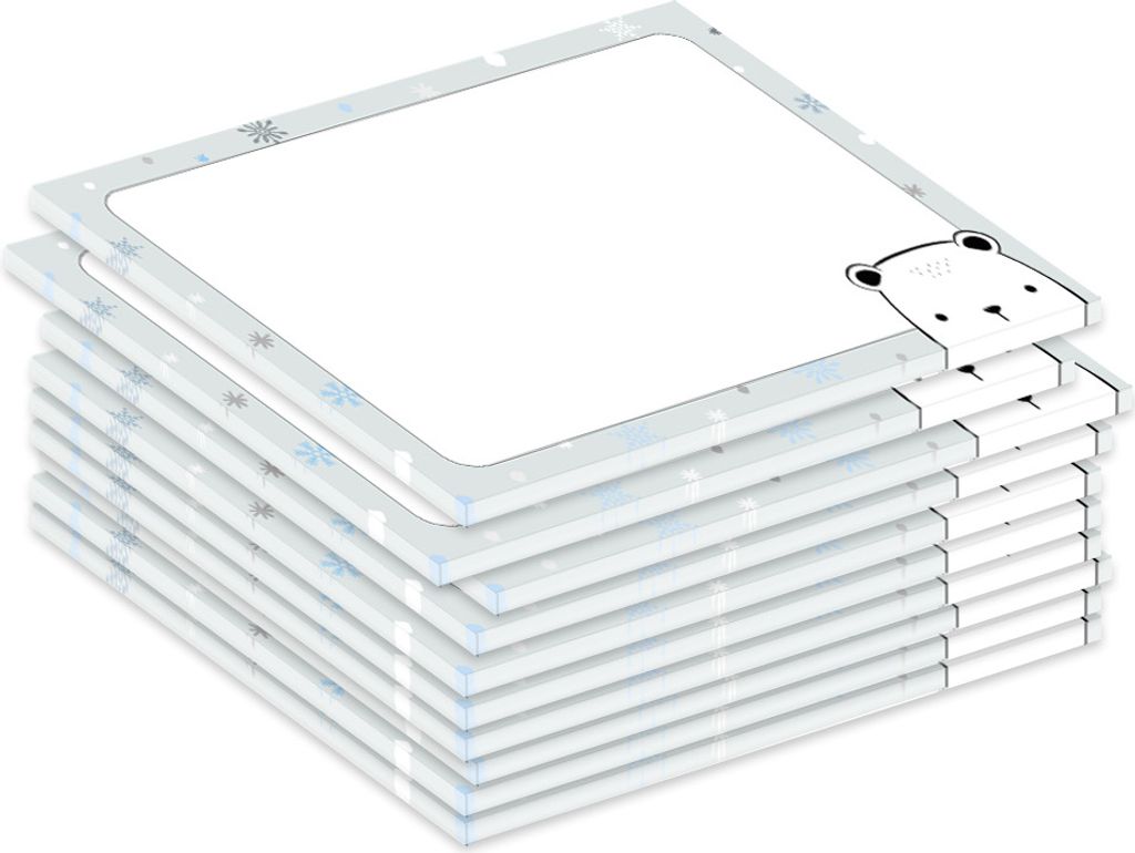 PRICARO Notizblock "Eisbär", magnetisch, A7, 10 Stück