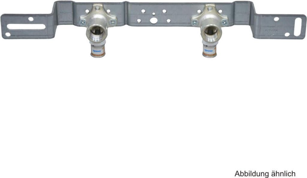Uponor Montageeinheit S-Press PLUS aus Messing, verzinnt 16mmx1/2 IG, 80mm