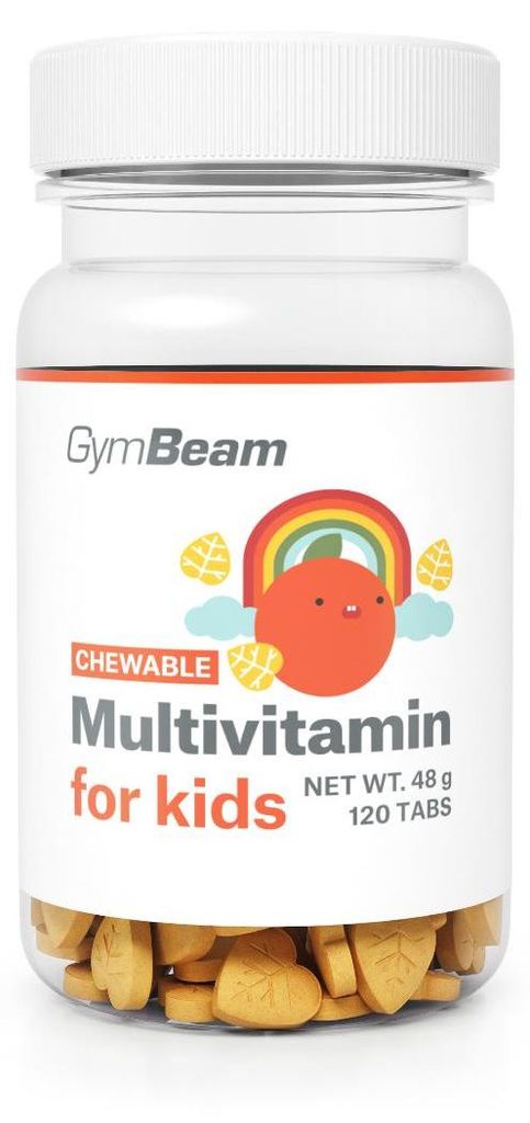 GymBeam - Multivitamin für Kinder zum Kauen, 120 Tabletten, Orange