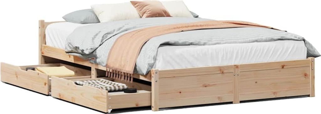 vidaXL Massivholzbett ohne Matratze 140x200 cm Kiefernholz