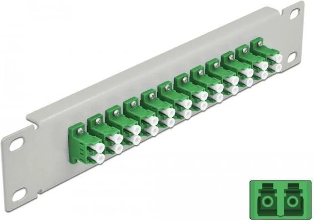 Delock 66787 Patch Panel 10 Pollici 12x LC Duplex Verde Grigio