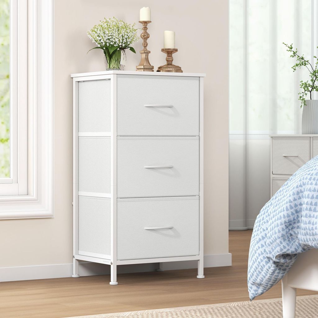 SONGMICS Komoda, skříň, 3 látkové zásuvky, do ložnice, Obrázek produktu 