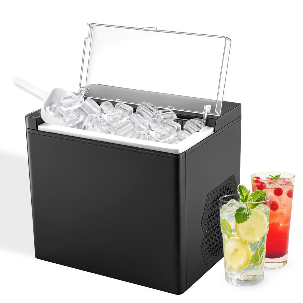 Eiswürfelmaschine mit 1,5 L Wassertank ,12KG/24H Eiswürfelbereiter Ice Maker, 9 Würfel in 6 Minuten fertig,Selbstreinigend,Leise