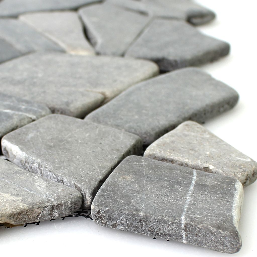 Marmor Bruch Naturstein Mosaikfliesen Solares Nero Schwarz