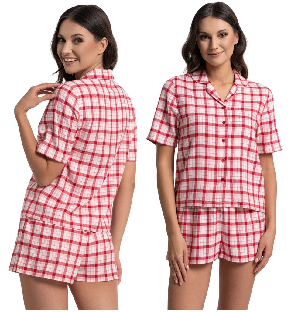 Moraj Damen Pyjama Schlafanzug – Rot, Größe L, bequem