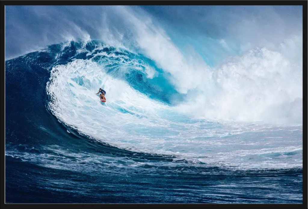 Cadre avec Affiche La Vague Parfaite Shinsuke Décoration Murale de Surf