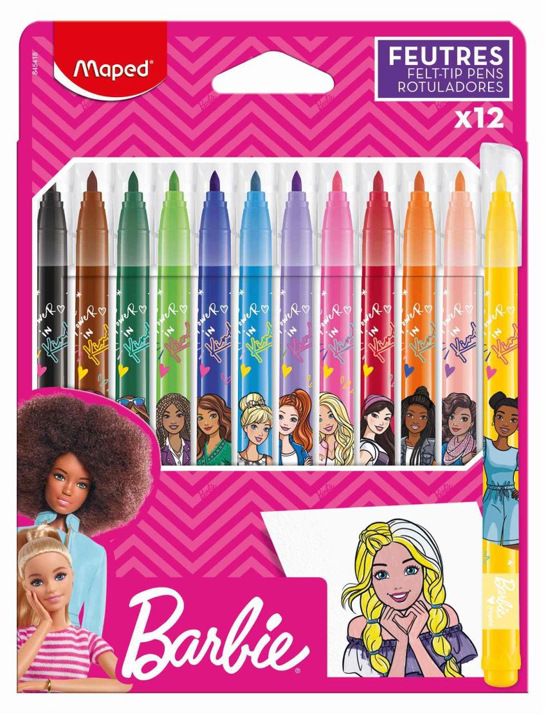 maped 845418 maped Barbie Filzstifte farbsortiert, 12 St. Image du produit 