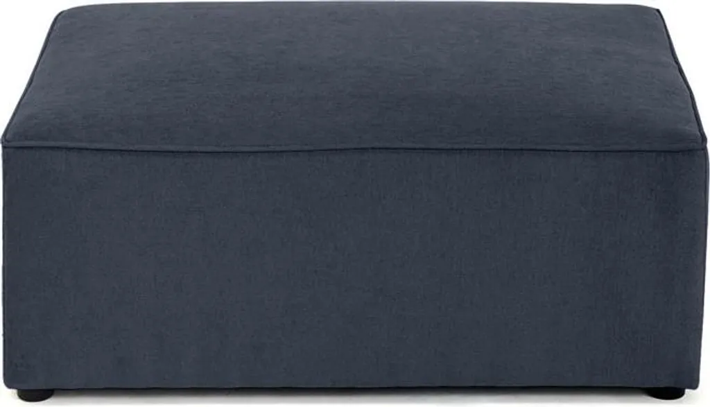 Pouf en Tissu Bleu Topaze avec Assise Moelleuse et Finition Premium