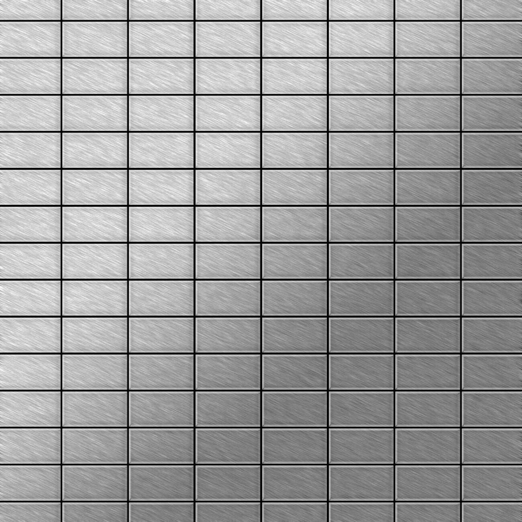 Mosaik Fliese massiv Metall Edelstahl marine gebürstet grau Bauhaus-S-S-MB